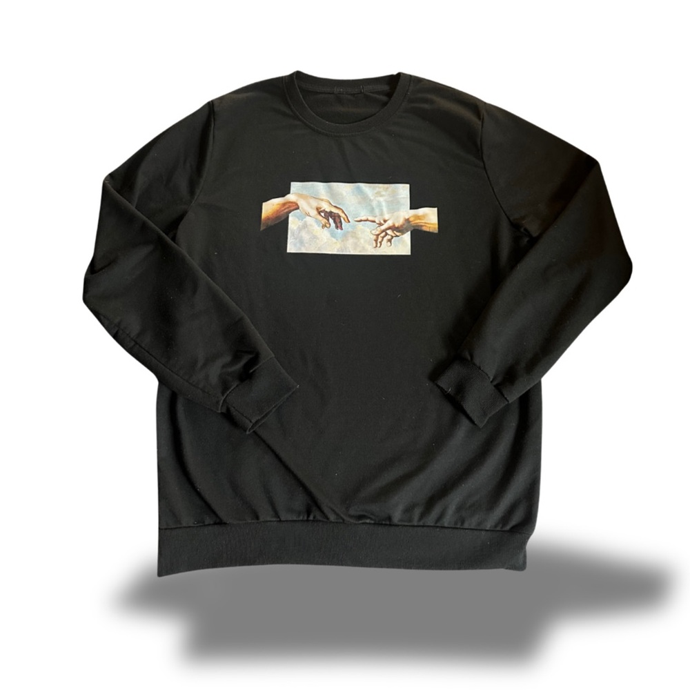 Black Graphic Michelangelo Art History Renaissance Men's Thin Sweatshirt